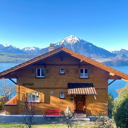 Chalet Egglen "Typical Swiss House, Best Views, Private Jacuzzi" Sigriswil Exterior photo