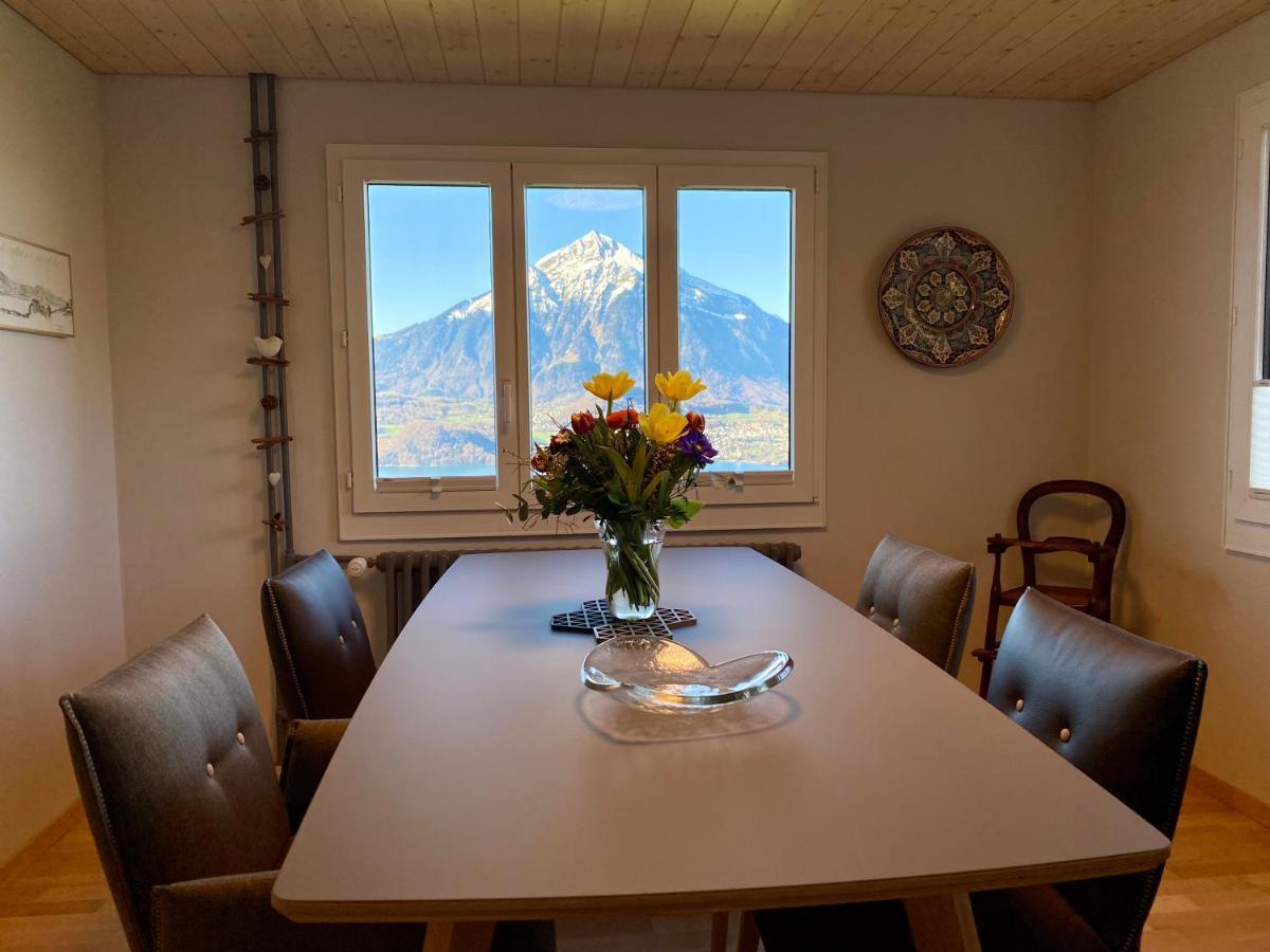 Chalet Egglen "Typical Swiss House, Best Views, Private Jacuzzi" Sigriswil Exterior photo