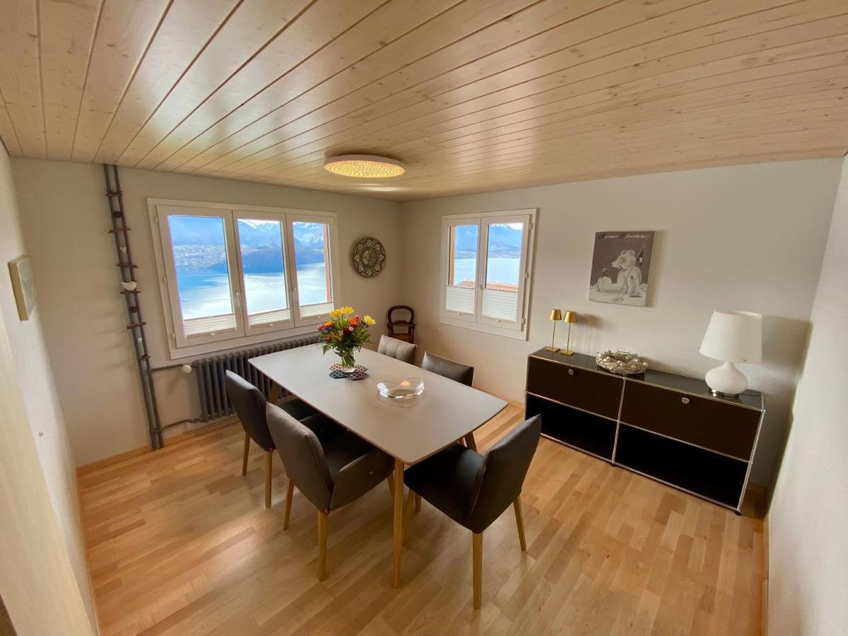 Chalet Egglen "Typical Swiss House, Best Views, Private Jacuzzi" Sigriswil Exterior photo