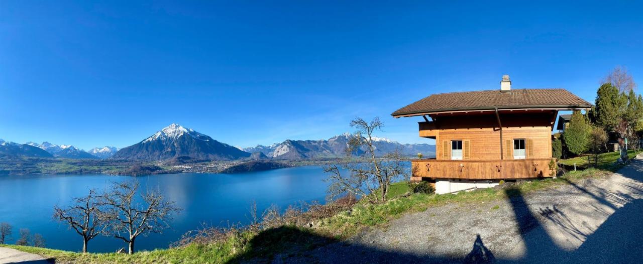 Chalet Egglen "Typical Swiss House, Best Views, Private Jacuzzi" Sigriswil Exterior photo