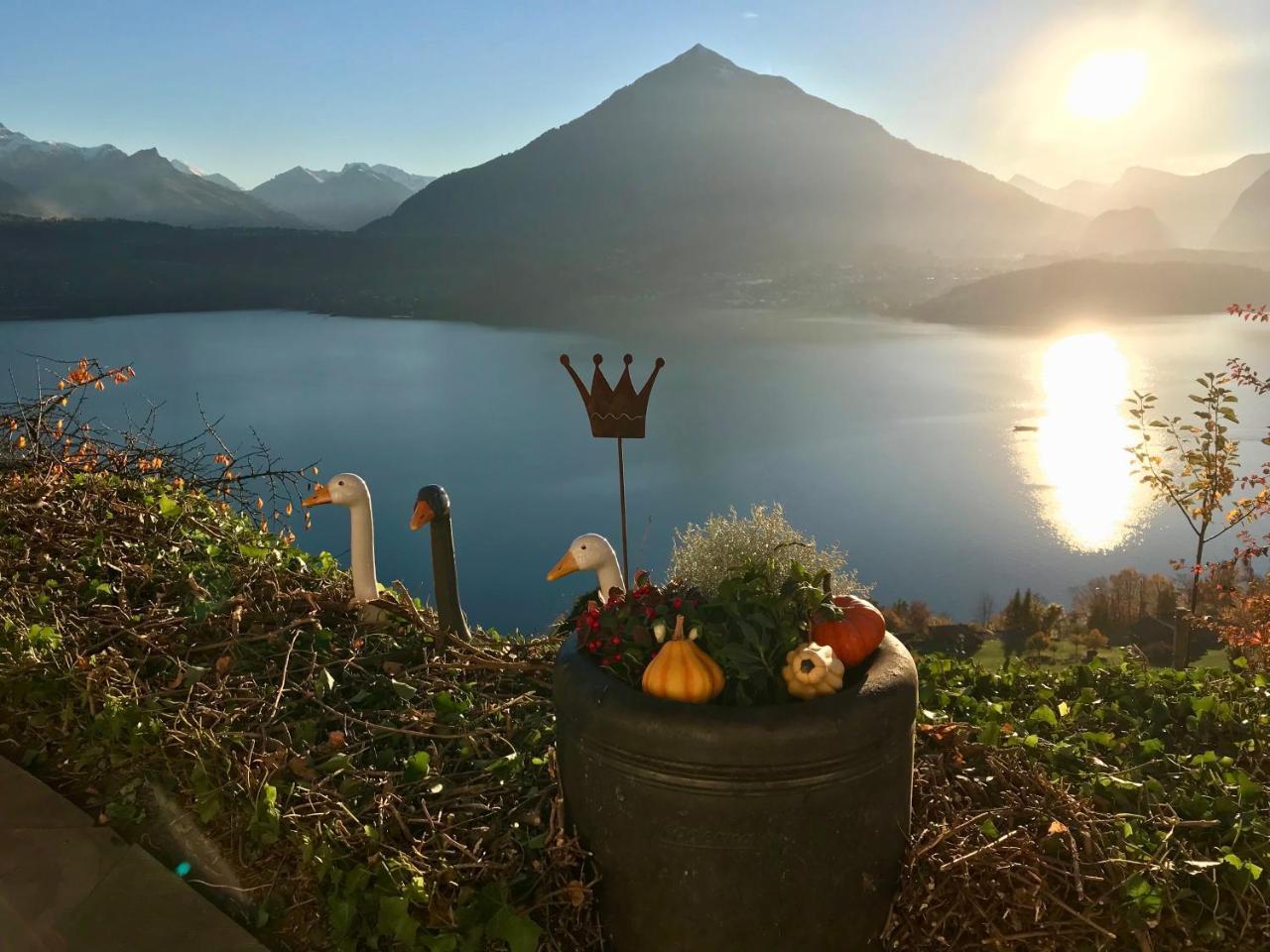 Chalet Egglen "Typical Swiss House, Best Views, Private Jacuzzi" Sigriswil Exterior photo